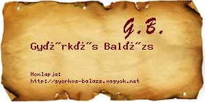 Györkös Balázs névjegykártya